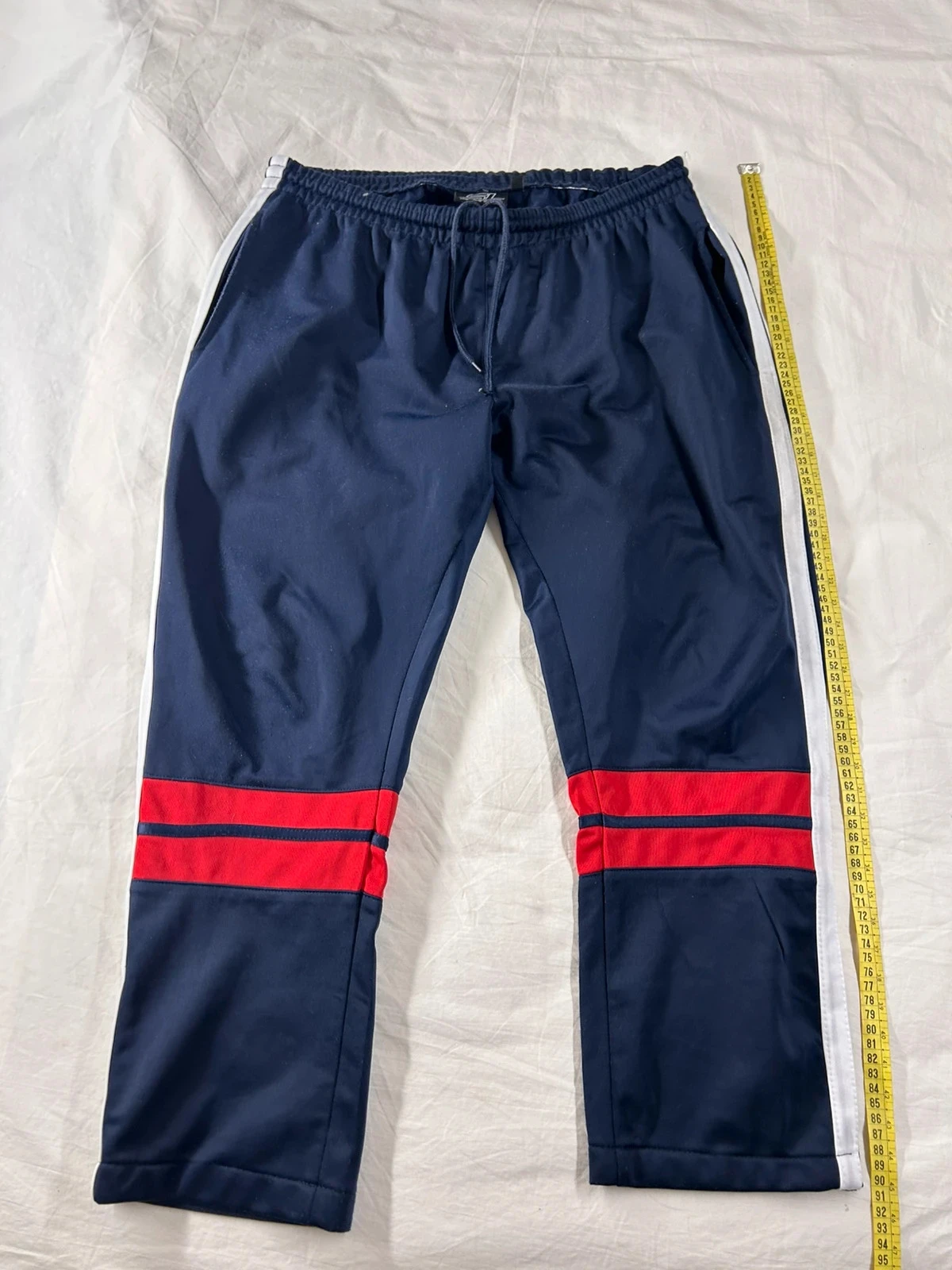 Pantalon jogging bleu marine bande rouge sl sports style Y2k streetwear taille xl